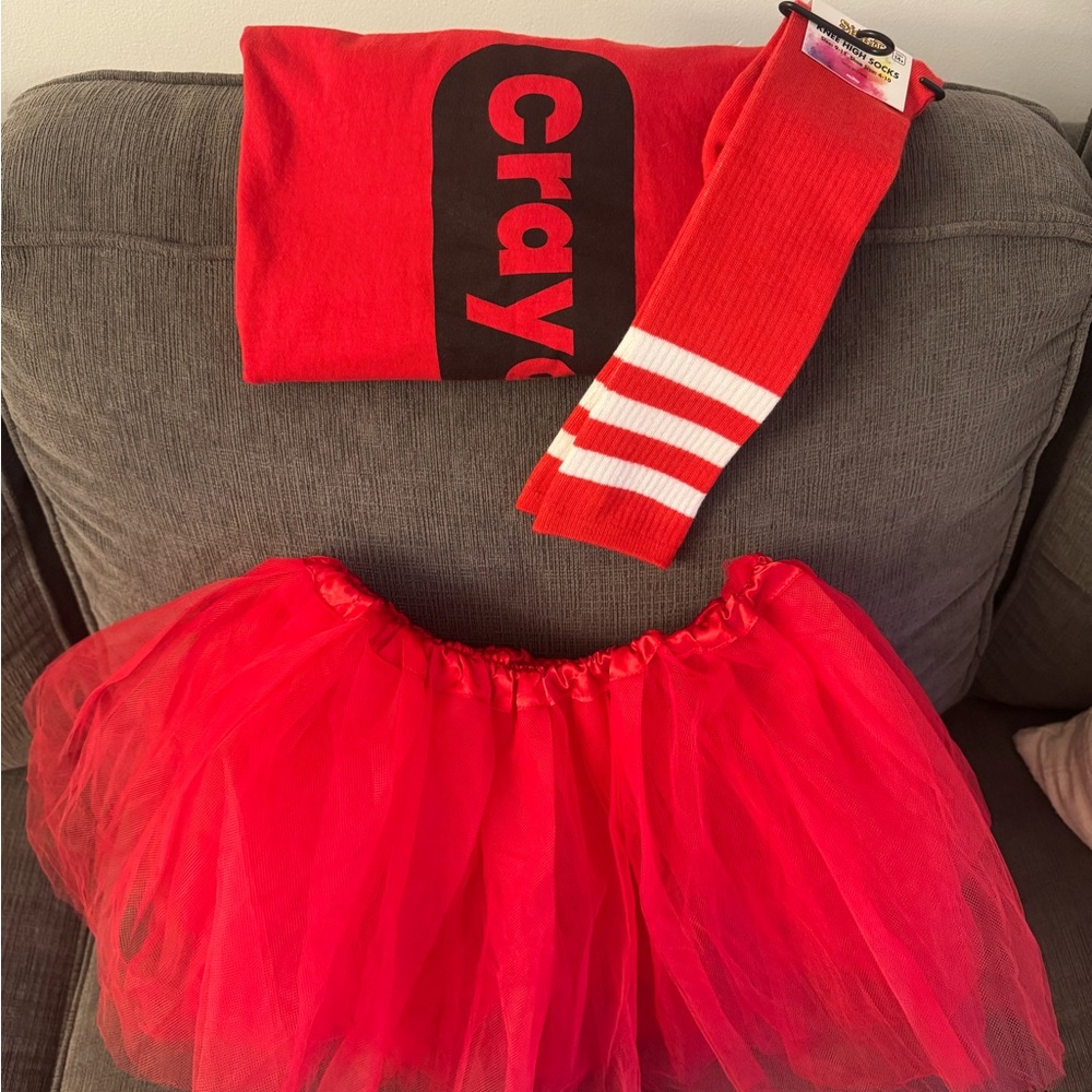 Red Crayon Halloween Costume for Adult